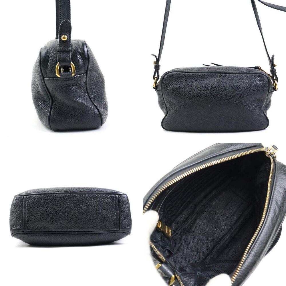 Prada crossbody shoulder bag black gold leather - Picture 2 of 4